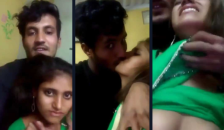 Girlfriend In Saree Lets Boyfriend Press Her Big Boobs